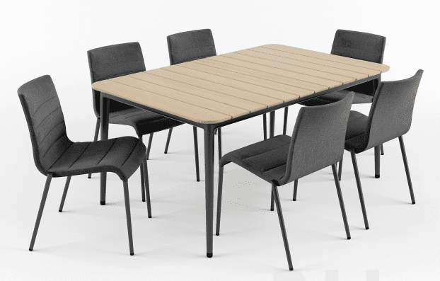 3D Render of a Chair and Table Set